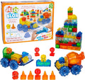 Jelly Blox Construction Site Set | Includes 75 Pieces | Toddler &amp Preschool Building Blocks Kids Can Squeeze Stretch Squish | MESH ACCREDITED | Safety Tested &amp Ouch-Free | Sensory Play Toy A