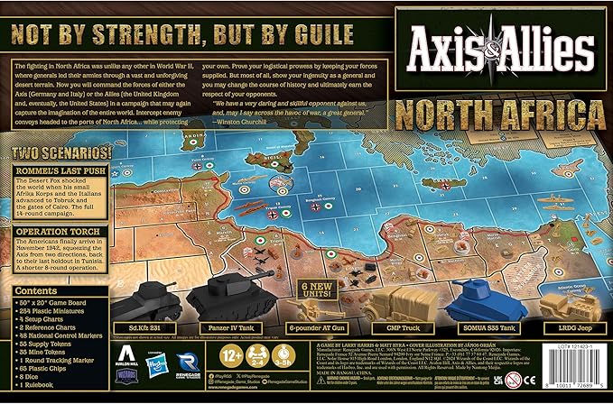 Renegade Game Studios Axis &amp Allies North Africa WWII Strategy Board Game with 250+ Miniatures - 2-4 Players