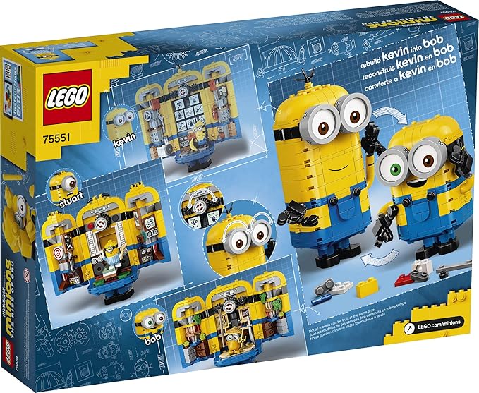 LEGO Minions: Brick-Built Minions and Their Lair (75551) Building Kit for Kids Great Birthday Present for Kids Who Love Minion Toys and Kevin Bob and Stuart Minion Characters New 2020 (876 Pieces)