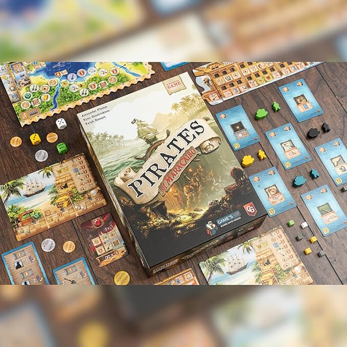 Capstone Games Strategy Board Game Pirates of Maracaibo for Ages 14+ | Competitive Multiplayer Pirate Adventure with Ship Upgrades Treasure Hunting and Exploration | 1-4 Players 25-100 Min Playtime
