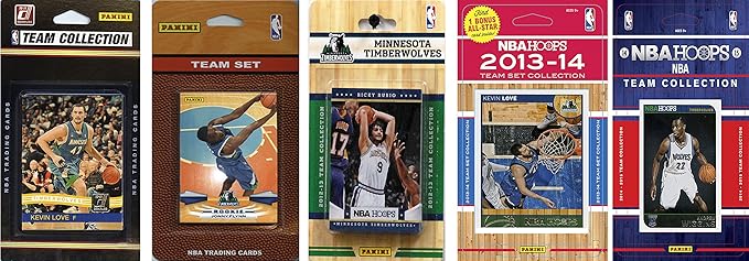 NBA Minnesota Timberwolves 5 Different Licensed Trading Card Team Sets Brown One Size
