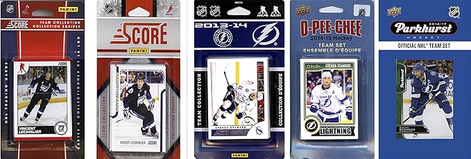 C&ampI Collectables NHL Tampa Bay Lightning Men's 5 Different Licensed Trading Card Team Sets White