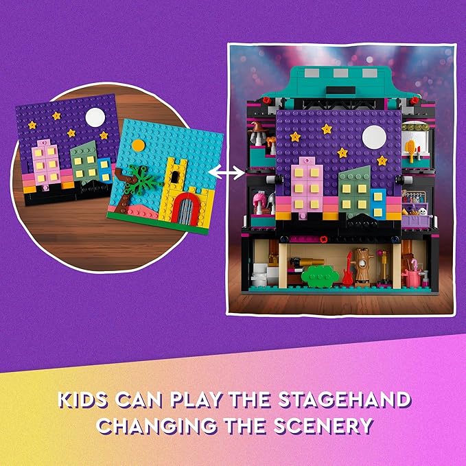 LEGO Friends Andrea's Theater School Building Toy Creative Pretend Play Theater Toy Gift for Girls &amp Boys Ages 8 and Up Theater Set with Curtains Lighting Props and 4 Friends Toy Figures 417