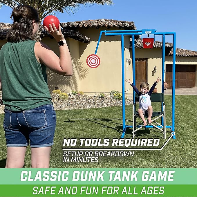 GoSports Splash Tower Water Dunk Game - Water Soaking Dunk Tank for Kids &amp Adults
