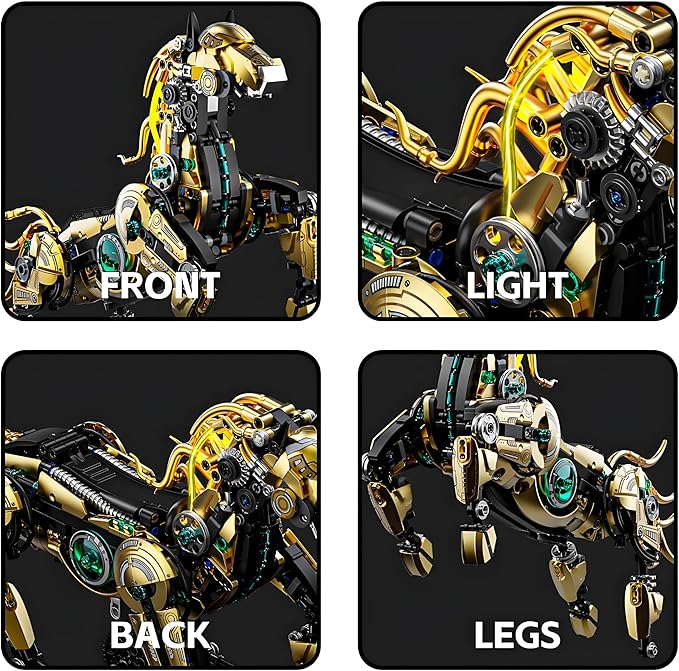 Mechanical Horse Building Block Set Build &amp Pose with Movable Legs – Engaging DIY Model Kit for Kids and Teens