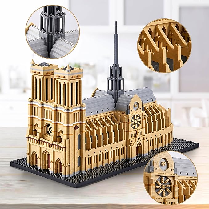 Architecture Series Mini Bricks for Adults and TeensFrance Notre Dame de Paris Mini Building Blocks SetMicro Blocks Set7380 PCSLandmark Model