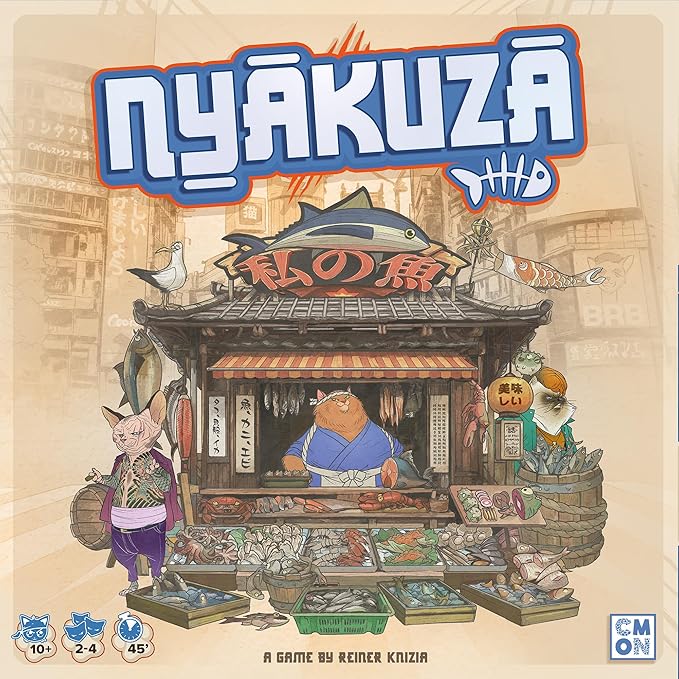 Nyakuza Board Game - Build Your Clan's Seafood Stall and Race to The Grand Market! Fun Competitive Strategy Game for Kids &amp Adults Ages 10+ 2-4 Players 45 Minute Playtime Made by CMON