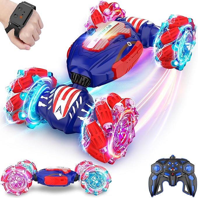 Remote Control Car Gesture Sensing RC Stunt Car 4 WD Transform Off Road for Rotating 2.4Ghz Hand Controlled Remote Control Twister Cars RC Cars for Kids Boys Girls Toy Gift Age 8 9 10 11 12 yr