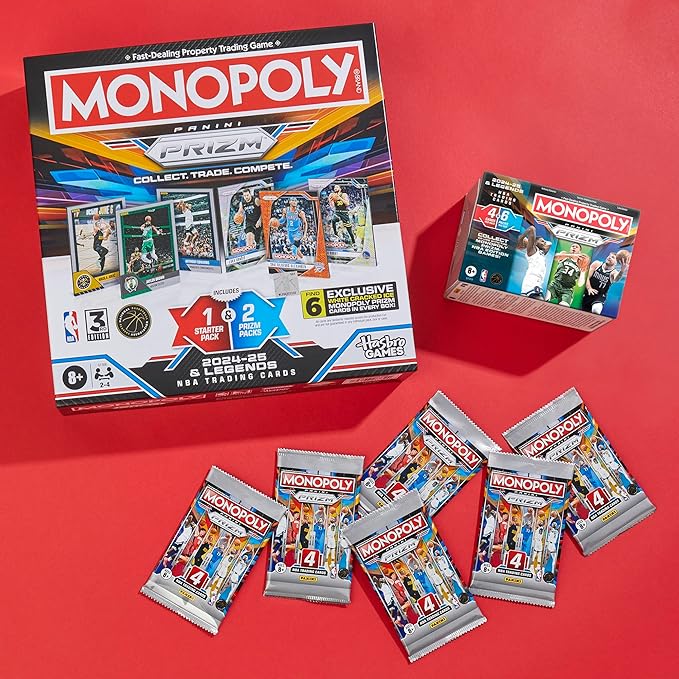 Monopoly NBA Panini Prizm Board Game – 3rd Edition | Officially Licensed Hasbro Game | Ages 8+