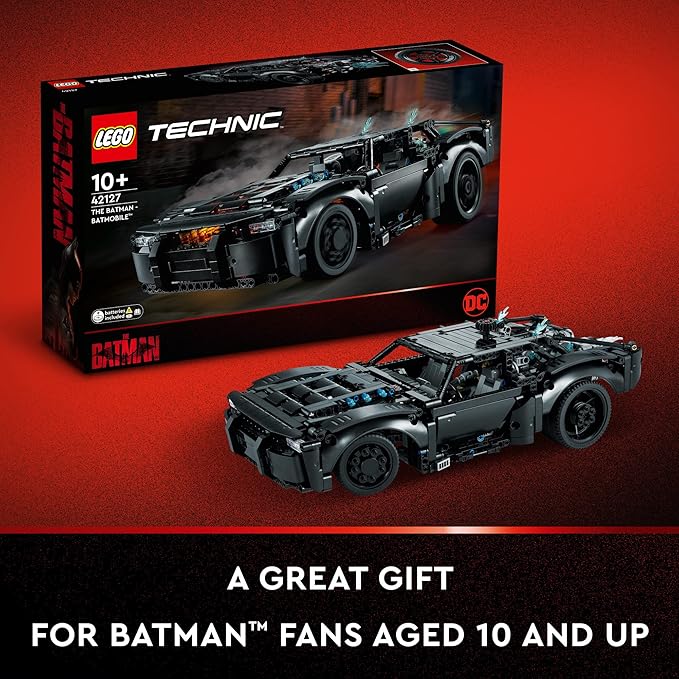 LEGO Technic The Batman – Batmobile 42127 Model Car Building Toy 2022 Movie Set Superhero Gifts for Kids and Teen Fans with Light Bricks