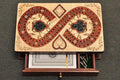 PALM ROYAL HANDICRAFTS 2 Track Cribbage Board Game Set with Magnetic Pull Drawer Playing Cards - Storage Available - Metal Pegs Travel Portable Cribbage Game Sets for Family. (Size - 6.5 x 4)