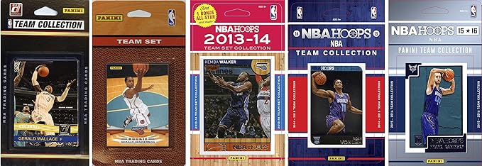 NBA Charlotte Bobcats 5 Different Licensed Team Set Trading Card