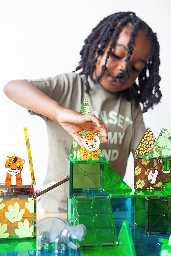 MAGNA-TILES Jungle Animals 25-Piece Magnetic Construction Set The ORIGINAL Magnetic Building Brand