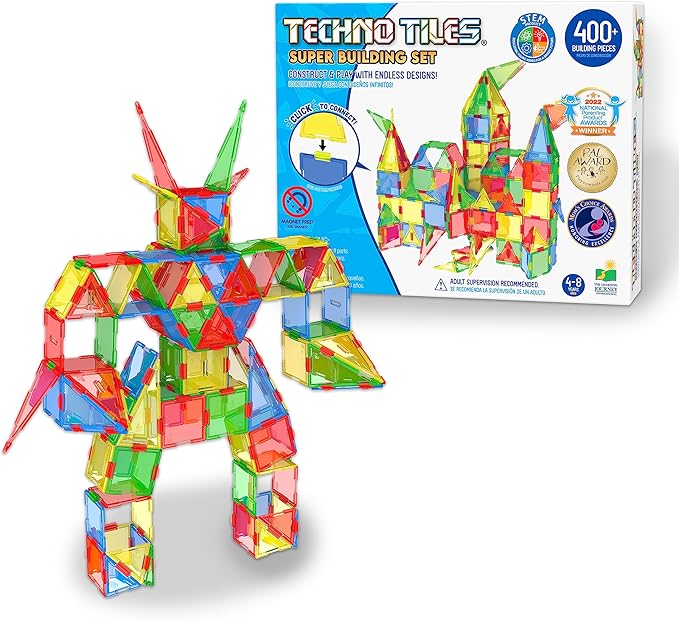 The Learning Journey: Techno Tiles Super Set Educational STEM Preschool Stacking Toy Construction Building Blocks 400+ Pieces Toys &amp Gifts for Boys &amp Girls Ages 45678 Years and Up