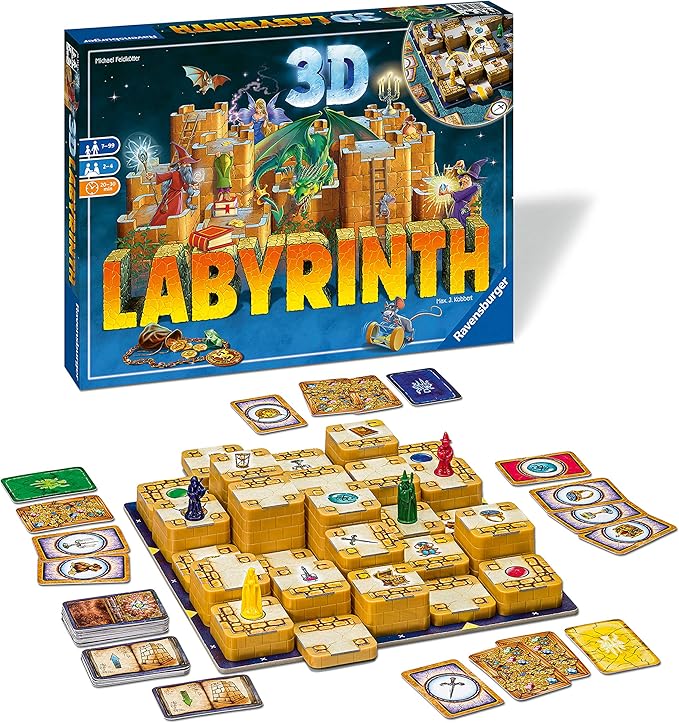Ravensburger 3D Labyrinth Family Board Game | Easy to Learn Puzzle Game | Engaging Brain Teaser for Kids &amp Adults | Unique Replay Value