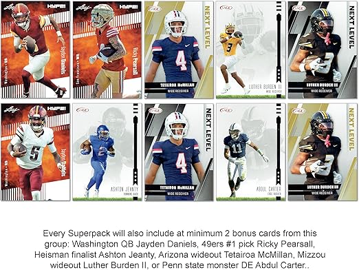 2025 Draft Superpack - Top Pick Rookie Cards - Shedeur Sanders Cam Ward Travis Hunter Jayden Daniels Milroe Ewers &amp More - 15 cards &amp bonuses - Certified Mint+