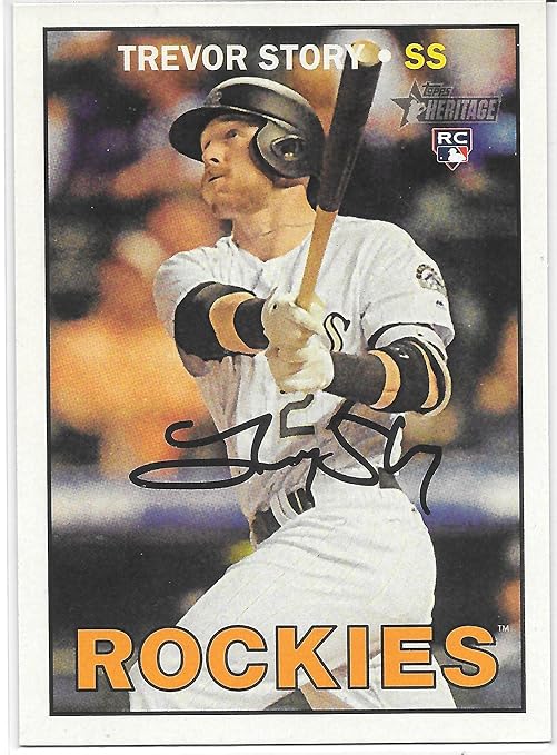 Trevor Story 2016 Topps Heritage High Number Short Print Action Colorado Rockies Rookie Card #707