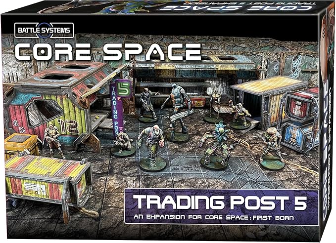 Battle Systems BSGCSE014 Core Space First Born Expansion- Trading Post 5-28mm Miniatures - Board Game - Modular 3D Terrain