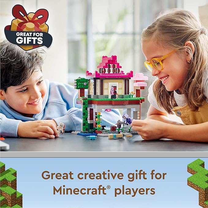 Lego Minecraft The Training Grounds Toy Building Set 21183 Minecraft Toy for Kids Boys and Girls Age 8+ Years Old Building Kit with House Cave Trapdoor and Ninja Rogue and Bat Minecraft Figures