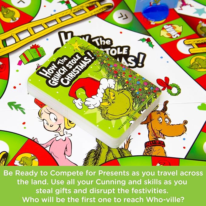 Aquarius Grinchmas Journey Board Game - Fun for Kids &amp Adults - Officially Licensed Dr Seuss Merchandise &amp Collectibles
