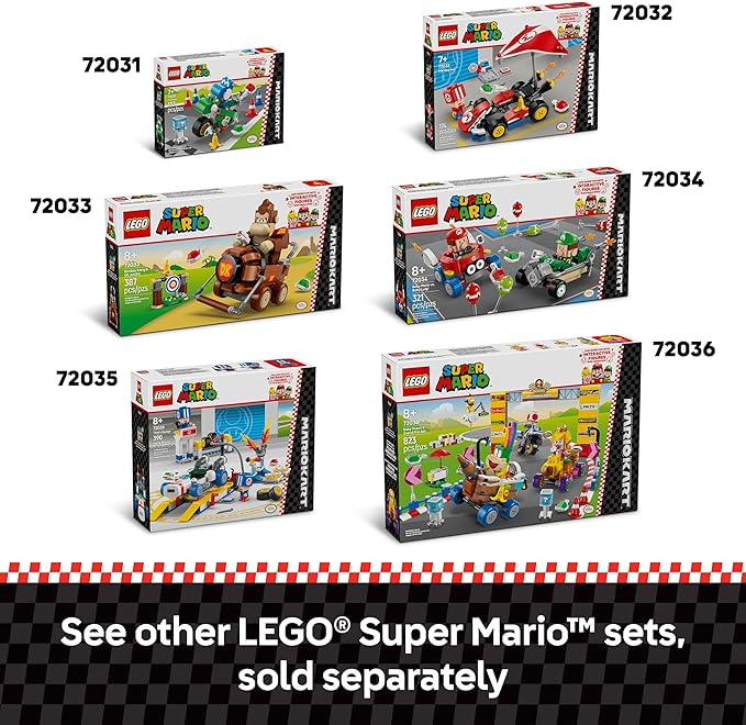 LEGO Super Mario: Mario Kart Baby Peach &amp Grand Prix Set Home Circuit - Nintendo Toy Building Set for Kids Girls and Boys Ages 8+ - Collectible Toy - Gift Idea for Birthdays - 72036