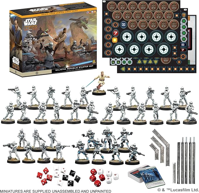Asmodee Star Wars Legion Galactic Republic Starter Set - Tabletop Miniatures Game Strategy Game for Kids and Adults Ages 14+ 2 Players 90 Min Playtime