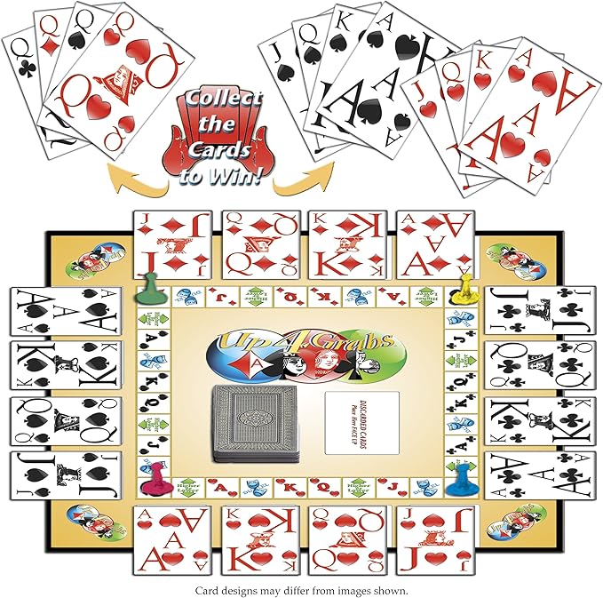 Up 4 Grabs – The Wild Card-Playing Board Game Packed with Twists and Turns – Classic Family &amp Adult Game Night Fun
