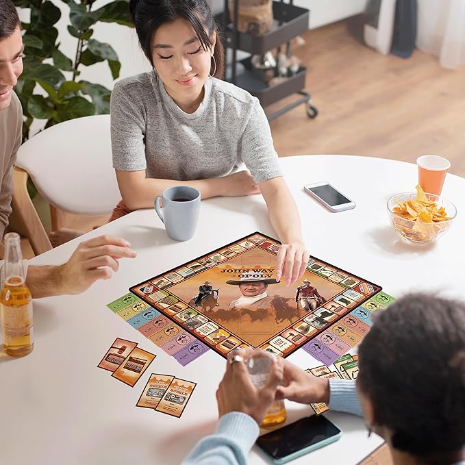 MasterPieces Opoly Board Games - John Wayne Opoly - Officially Licensed Board Games For Adults Kids &amp Family