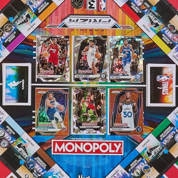 Monopoly NBA Panini Prizm Board Game – 3rd Edition | Officially Licensed Hasbro Game | Ages 8+