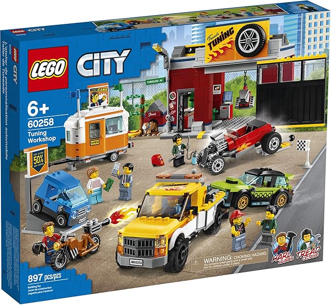 LEGO City Toy Car Garage 60258 Cool Building Set for Kids (897 Pieces)