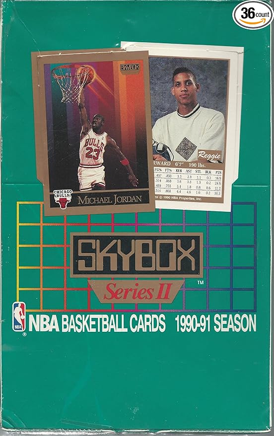 Skybox 1990-91 Basketball Collectible Card Box 540 Pieces Series 2 36 Packs of 15 Cards Each
