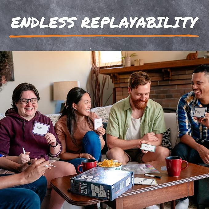 USAOPOLY BLANK SLATE Where Great Minds Think Alike Fun Family-Friendly Board Game Word Association Party Game Easy to Learn Fun to Play Family Game Night 3-8 Players Ages 8+