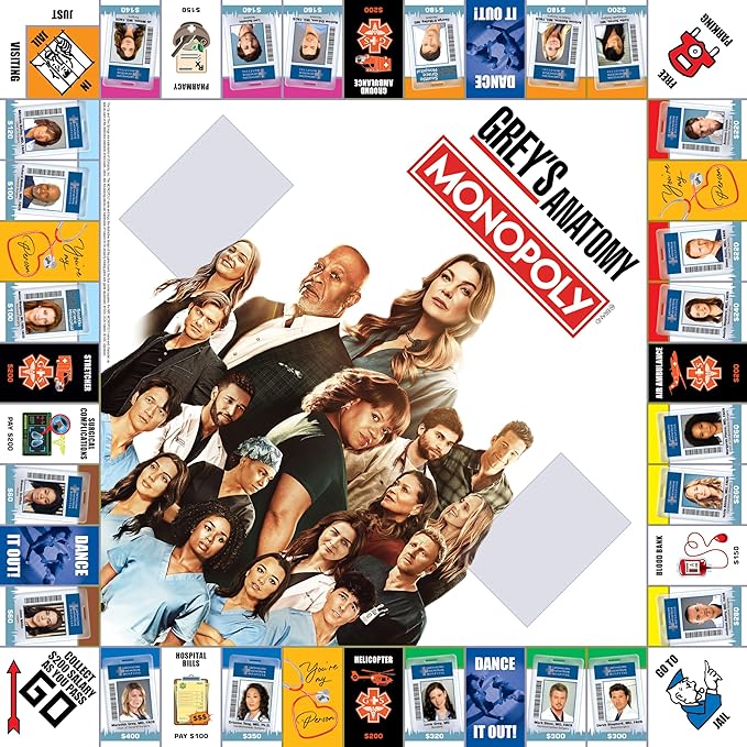 Monopoly: Grey's Anatomy Board Game | Featuring Ferry Boat Clipboard Scrub Top and More | Buy Sell Trade Iconic Doctors from Miranda Bailey to Meredith Grey | Officially Licensed Collectible