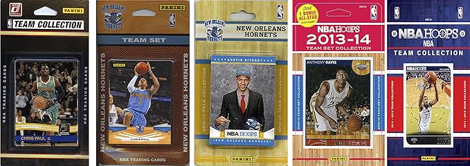 NBA New Orleans Pelicans 5 Different Licensed Trading Card Team Sets Brown One Size