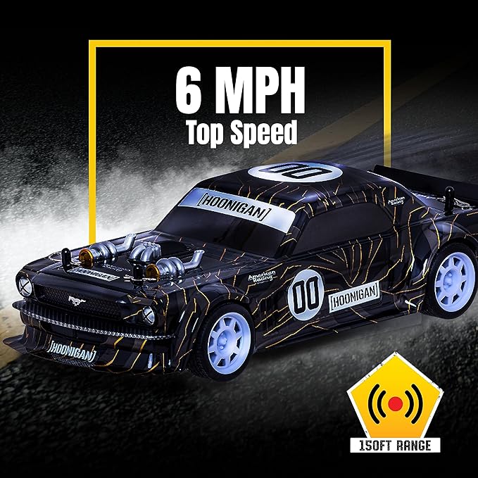 Hoonigan Mustang Remote Control RC Car for Kids – 3.7V 2.4 GHz Detailed Replica Design USB Rechargeable Battery Included 1:16 Scale 150 ft Range 6 Mph