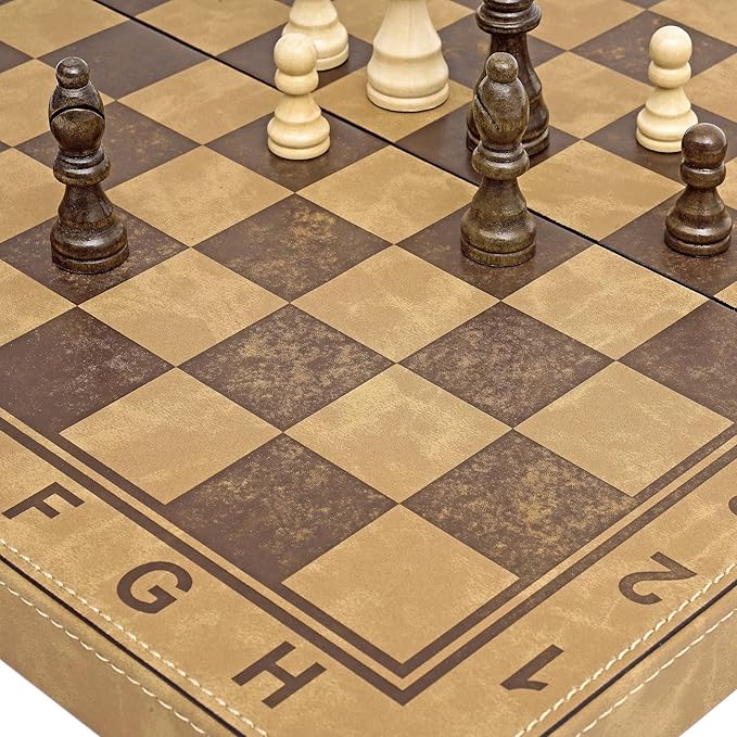 15 Inch Chess Set Magnetic Chess Borad Classic Chess Game Set with Pieces Storage for Family Game Night Ideal Chiristams Gift for Families