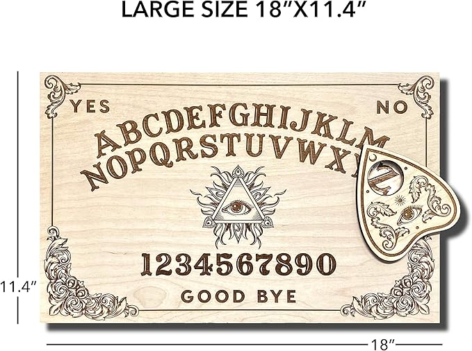 Large Spirit Board - Handmade Talking Board with Wooden Planchette - Premium Quality All Seeing Eye Board