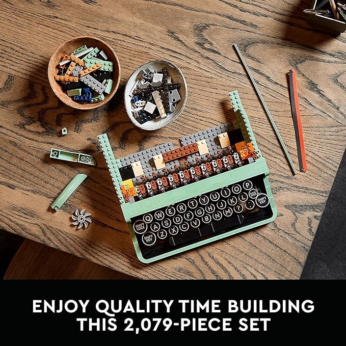 LEGO Ideas Typewriter 21327 Building Set for Adults Collectible Retro Display Model Creative Hobbies Unique Gift Idea