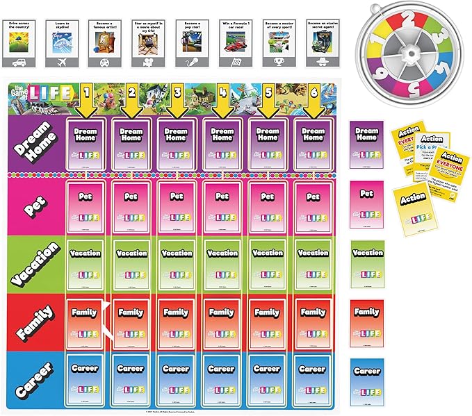The Game of Life Giant Edition Family Board Game Indoor/Outdoor Fun Game with Big Oversized Gameboard Cards Spinner for Adults and Kids Ages 8 and up