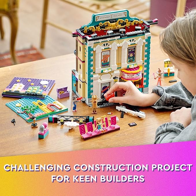 LEGO Friends Andrea's Theater School Building Toy Creative Pretend Play Theater Toy Gift for Girls &amp Boys Ages 8 and Up Theater Set with Curtains Lighting Props and 4 Friends Toy Figures 417