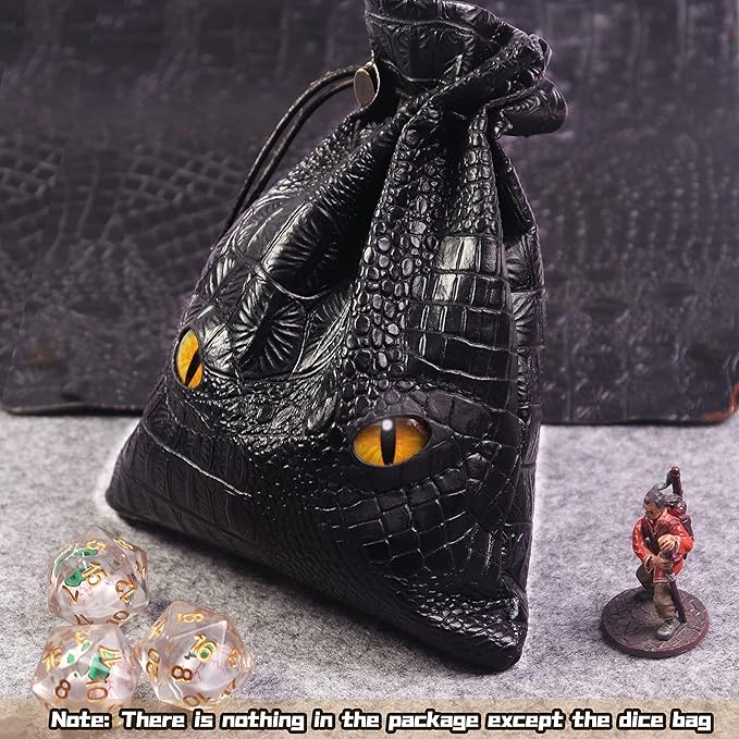 Byhoo 145 PCS Metal DND Coins &amp Leather Bag Contains 60 Gold Coins 40 Sliver Coins 40 Copper Coins and 5 Platinum Coins Tokens with Glow in The Night Eyes Bag for RPG Tablelap Games