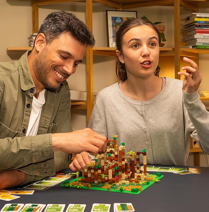 Dotted Games Monkey Palace: A Lego Board Game - Build Your Way to Victory Brick by Brick! Fun Family Brick-Building Game for Kids &amp Adults Ages 10+ 2-4 Players 45 Minute Playtime