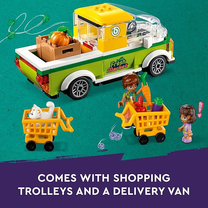 LEGO Friends Organic Grocery Store 41729 Supermarket Toy Shop for Girls and Boys 8 Plus Years Old Playset with Truck &amp 4 Mini-Dolls