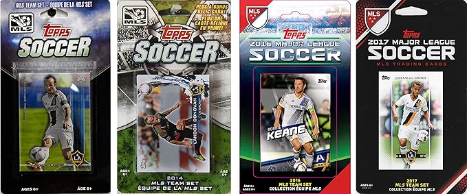 C&ampI Collectables MLS Los Angeles Galaxy Men's 4 Different Licensed Trading Card Team Sets White