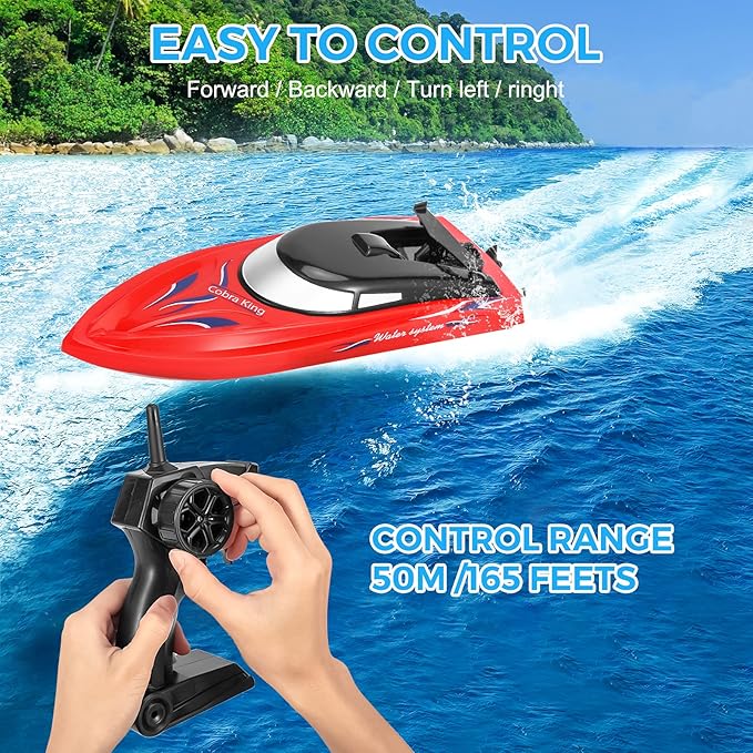 3PACK Remote Control Rc Boat for Kids 2.4Ghz Control Whole Body Waterproof 6 Rechargeable Batteries Summer Water Toys for Pools Lakes River &amp Bathtub.