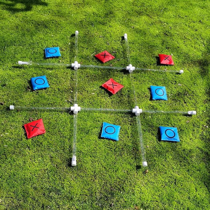 Outdoor Games Giant Tic Tac Toe Games Yard Lawn Games with Light Glow in Dark for Family Adults and Kids