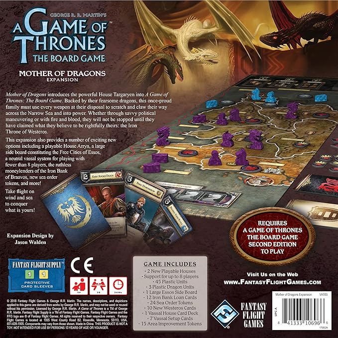 Asmodee A Game of Thrones The Board Game Mother of Dragons Expansion Strategy Game for Kids &amp Adults Ages 14+ 3-8 Players 2-4 Hour Playtime Made by Fantasy Flight Games