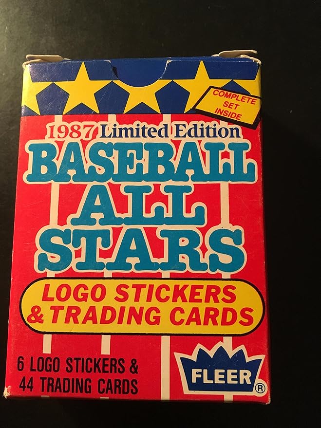 Fleer 1987 Limited Edition Baseball All Stars Logo Stickers &amp Trading Cards 50pc.
