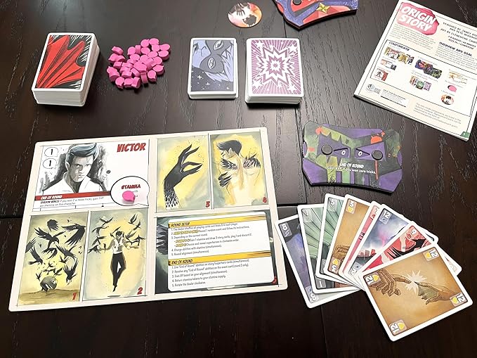 Stonemaier Games: Origin Story by Jamey Stegmaier &amp Pete Wessinger | A Trick-Taking Strategy Board Game About Creating Superheroes or Supervillains for Adults and Family | 1-5 Players 45 Mins
