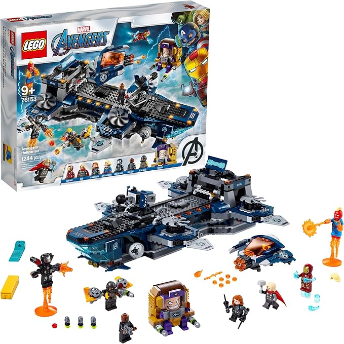 LEGO Marvel Avengers Helicarrier 76153 Fun Brick Building Toy with Marvel Avengers Action Minifigures Great Gift for Kids Who Love Airplanes and Superhero Adventures (1244 Pieces)